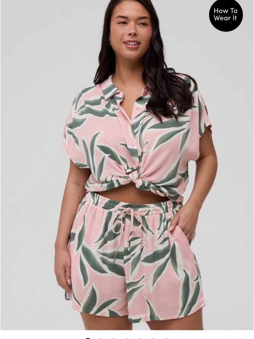 torrid Pink & Green Tropical High Waist Shorts